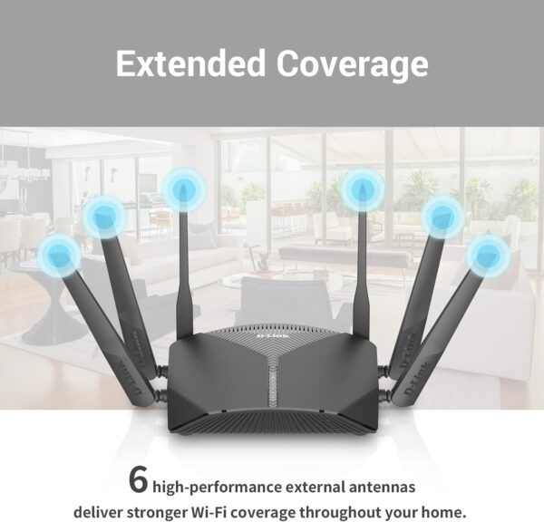 D-Link WiFi Router AC3000 Mesh Smart Internet Network Voice Control, MU-MIMO Tri Band Gigabit Gaming Mesh (DIR-3040-US) - Image 2