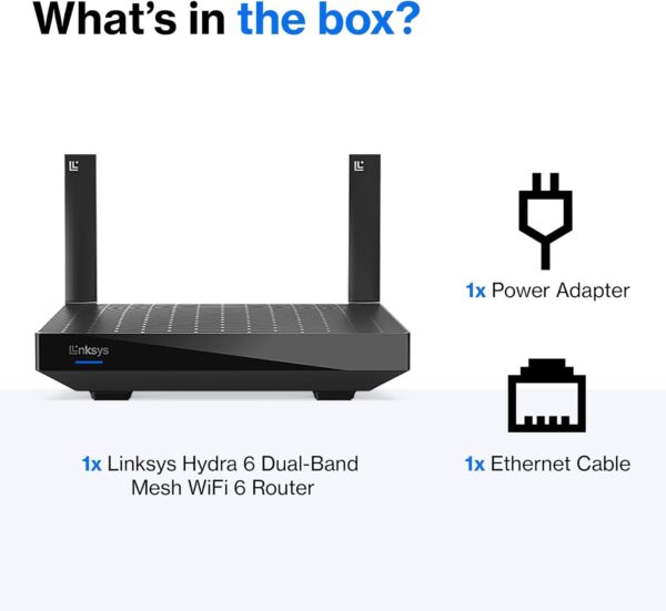 Linksys MR20EC | Dual-Band Mesh WIFI 6 Router | 3.0 (AX3000) Speeds | Connect 25+ Devices | 2,000 Sq Ft Coverage | 18 Month Warranty - Image 5