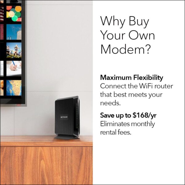 NETGEAR Nighthawk Modem Router Combo C7000-Compatible with Cable Providers Including Xfinity by Comcast, Spectrum, Cox,Plans Up to 800Mbps | AC1900 WiFi Speed | DOCSIS 3.0 - Image 7