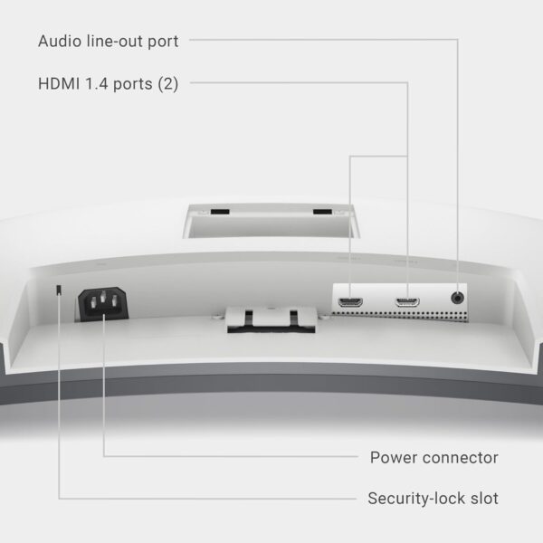 Dell S3222HN Curved Monitor - 31.5-inch FHD (1920x1080) 75Hz 4Ms 1800R Curved Display, HDMI Connectivity, AMD FreeSync Technology, Tilt Adjustability - Silver - Image 6