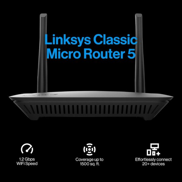 Linksys WiFi 5 Router | 1,500 Sq. ft Coverage | 20+ Devices | Speeds up to (AC1200) 1.2Gbps | LN3101-AMZ | 2024 Release - Image 2
