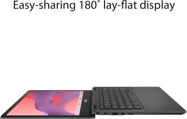 ASUS Chromebook CM14 Laptop, 14" HD Anti-Glare Display (1366x768), MediaTek Kompanio 520, 4GB RAM, 64GB eMMC, ChromeOS, Gray, CM1402CM2A-DS44, Gravity Grey - Image 2