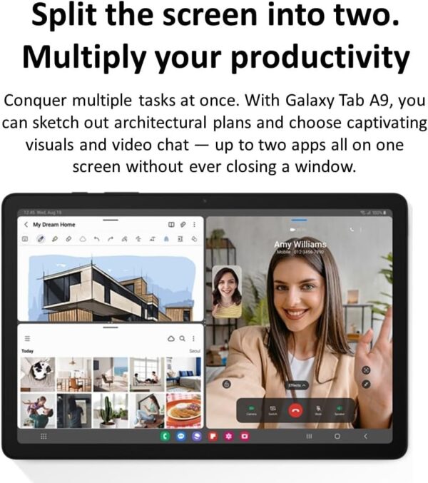 SAMSUNG Galaxy Tab A9 4G LTE (64GB, 4GB, Cellular) 8.7" Android Tablet, Octa-core (6nm), Dual Speakers (International Model Fully Unlocked for US & Global) X115 (w/ 15W Fast Charger, Graphite) - Image 6