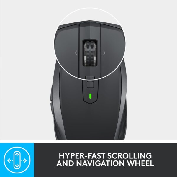 Logitech MX Anywhere 2S Bluetooth Edition Wireless Mouse - Use On Any Surface, Hyper-Fast Scrolling, Rechargeable, Control Up to 3 Apple Mac and Windows Computers and Laptops - Image 4