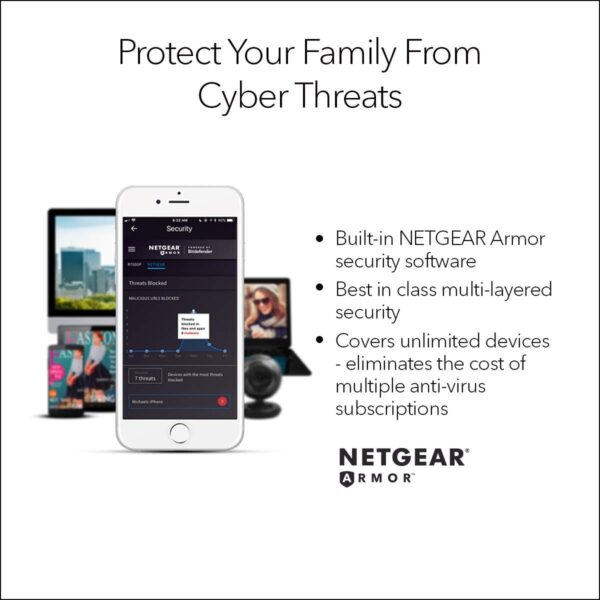 NETGEAR 4-Stream WiFi 6 Router (R6700AX) – AX1800 Wireless Speed (Up to 1.8 Gbps) | 1,500 sq. ft. Coverage (Renewed) - Image 7