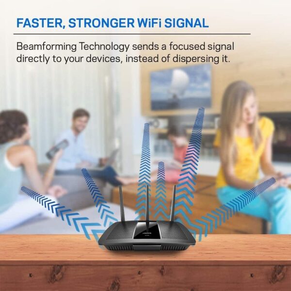 Linksys EA7300 Max-Stream AC1750 Dual-Band Wi-Fi Router, Gigabit Ethernet Ports, 1,500 square-foot Range, 10 Devices, MU-MIMO (Black) - Image 4