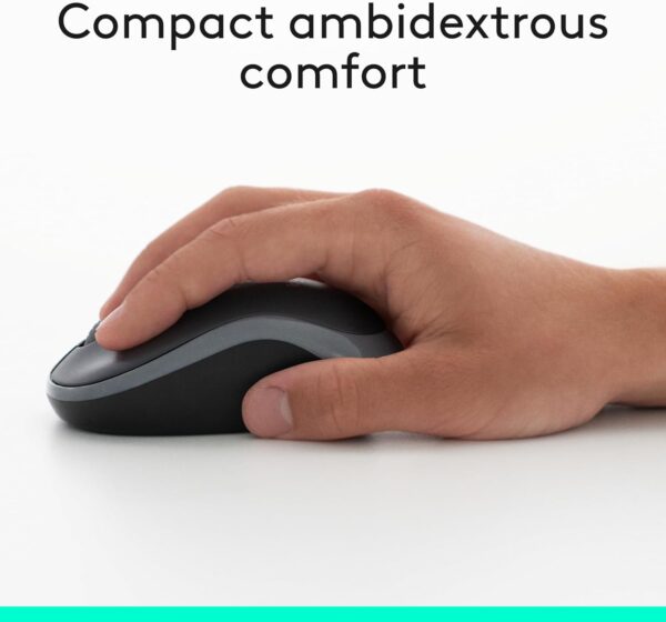 Logitech MK270 Wireless Keyboard And Mouse Combo For Windows, 2.4 GHz Wireless, Compact Mouse, 8 Multimedia And Shortcut Keys, For PC, Laptop - Black - Image 3