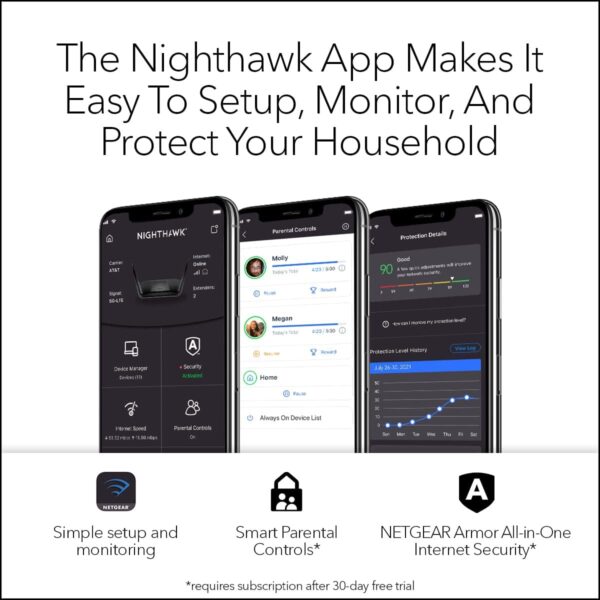 NETGEAR Nighthawk Tri-Band WiFi 6E Router (RAXE300) - Security Features, AXE7800 Wireless Gigabit Speed (Up to 7.8Gbps), New 6GHz Band, 8-Streams Cover up to 2,500 sq. ft., 40 Devices - Image 7