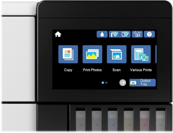 Epson EcoTank Photo ET-8500 Wireless Color All-in-One Supertank Printer with Scanner, Copier, Ethernet and 4.3-inch Color Touchscreen, White, Large - Image 7