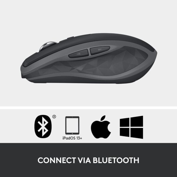 Logitech MX Anywhere 2S Bluetooth Edition Wireless Mouse - Use On Any Surface, Hyper-Fast Scrolling, Rechargeable, Control Up to 3 Apple Mac and Windows Computers and Laptops - Image 7