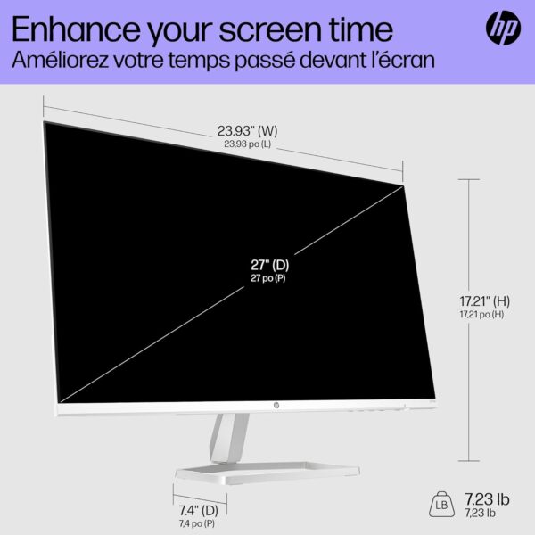HP Series 5 27 inch FHD Monitor, Full HD Display (1920 x 1080), IPS Panel, 99% sRGB, 15001 Contrast Ratio, 300 nits, Eye Ease with Eyesafe Certification, 527sa (2024) - Image 7