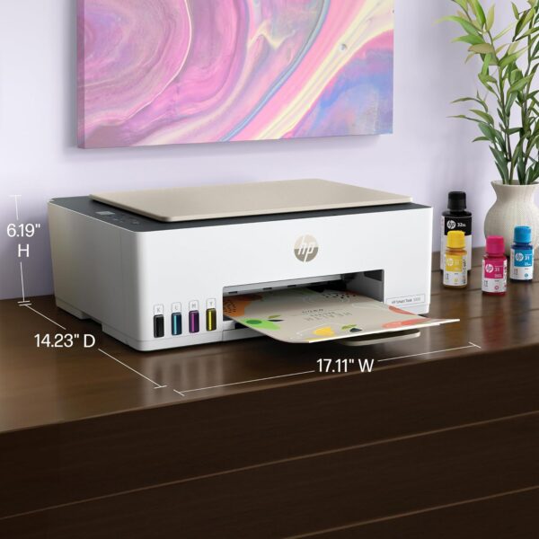 HP Smart-Tank 5000 Wireless All-in-One Ink-Tank Printer with up to 2 years of ink included, mobile print, scan, copy, white, 17.11 x 14.23 x 6.19 - Image 5