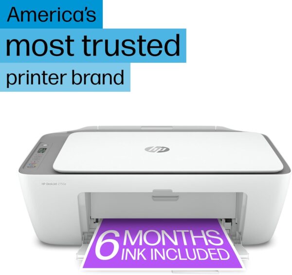 HP DeskJet 2755e Wireless Color inkjet-printer, Print, scan, copy, Easy setup, Mobile printing, Best-for home, 6 months of Instant Ink included, white - Image 5