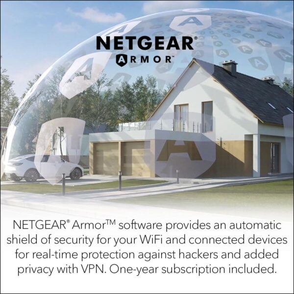 NETGEAR Nighthawk 6-Stream Dual-Band WiFi 6 Router (RAX54S) – Security Features, AX5400 Wireless Speed, Up to 5.4 Gbps, Covers up to 2,500 sq. ft., 25 Devices - 1-Year Armor Subscription Included - Image 7