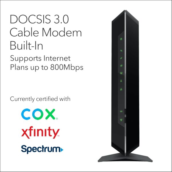 NETGEAR Nighthawk Modem Router Combo C7000-Compatible with Cable Providers Including Xfinity by Comcast, Spectrum, Cox,Plans Up to 800Mbps | AC1900 WiFi Speed | DOCSIS 3.0 - Image 3