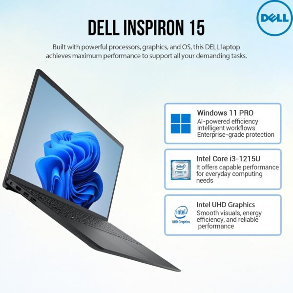 Dell Inspiron 15 3000 Laptop Computer, FHD 15.6 Laptop with Lifetime Office Included, Intel 6-Core i3 Laptop PC Notebook, 40GB RAM 1TB SSD+512GB PSSD, Windows 11 Pro, Copilot AI, 10-Key Number Pad - Image 2