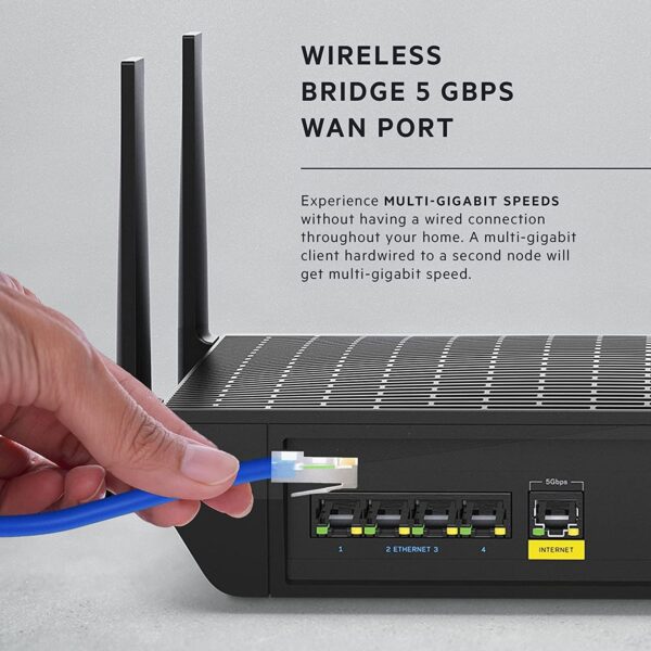 Linksys Hydra Pro Mesh WiFi 6E Router MR7500 Tri-Band WiFi Mesh Router AXE 6600 For Wireless Internet For The Home, Work, And Guest House - Connect 55+ Devices, 2,700 Sq Ft - Image 5