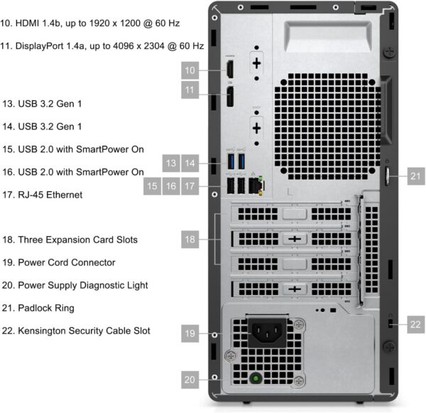 Dell Optiplex 7010 Tower Business Desktop, Intel i7-12700K Processor (up to 5.0 GHz), Intel UHD 770 Graphics, 32GB RAM, 1TB PCIe SSD, DVD-RW, DP Port, HDMI, Wi-Fi + Bluetooth, Windows 11 Pro - Image 5