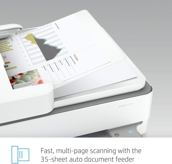 HP ENVY 6455e Wireless Color Inkjet Printer, Print, scan, copy, Easy setup, Mobile printing, Best-for-home, 3 months of Instant Ink included,white - Image 5
