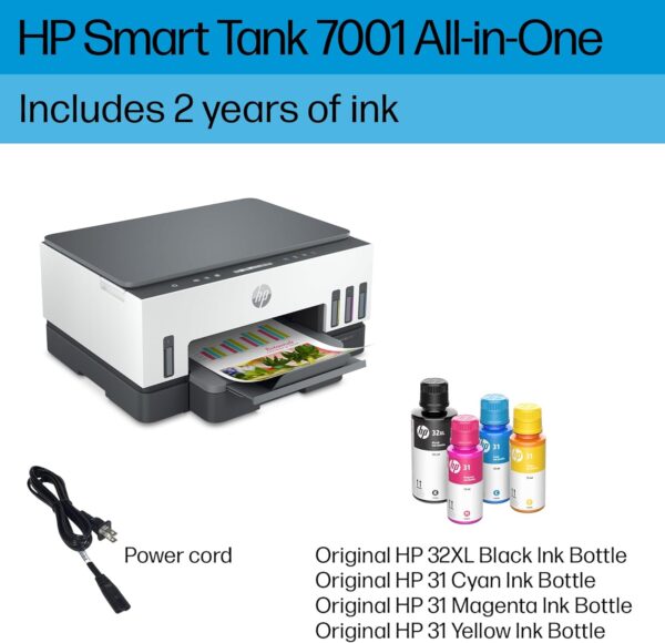 HP Smart -Tank 7001 Wireless All-in-One Cartridge-free Ink -Tank Printer, up to 2 years of ink included, mobile print, scan, copy (28B49A) - Image 6