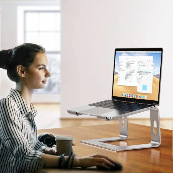 BESIGN LS03 Aluminum Laptop Stand, Ergonomic Detachable Computer Stand, Riser Holder Notebook Stand Compatible with Air, Pro, Dell, HP, Lenovo More 10-15.6" Laptops, Silver - Image 7