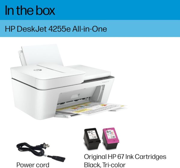 HP DeskJet 4255e Wireless All-in-One Color Inkjet Printer, Scanner, Copier, Best-for-Home, 3 Months of Instant Ink Included (588S6A) - Image 6