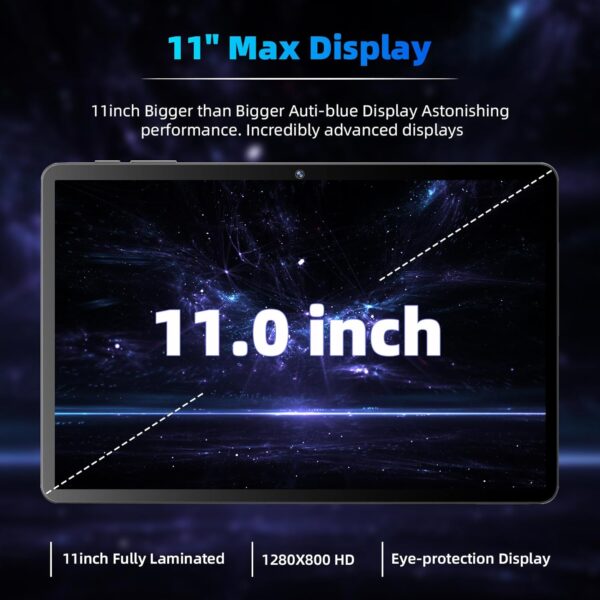 2025 Upgraded Android 14 Tablet, 11inch Tablet PC,Support Face Unlock, Octa-core CPU,12GB+128GB+1TB Expand, 8000mAh Big Battery, 18W Fast Charging, WiFi6, BT5.0,Touchscreen Display Tableta with Case - Image 5
