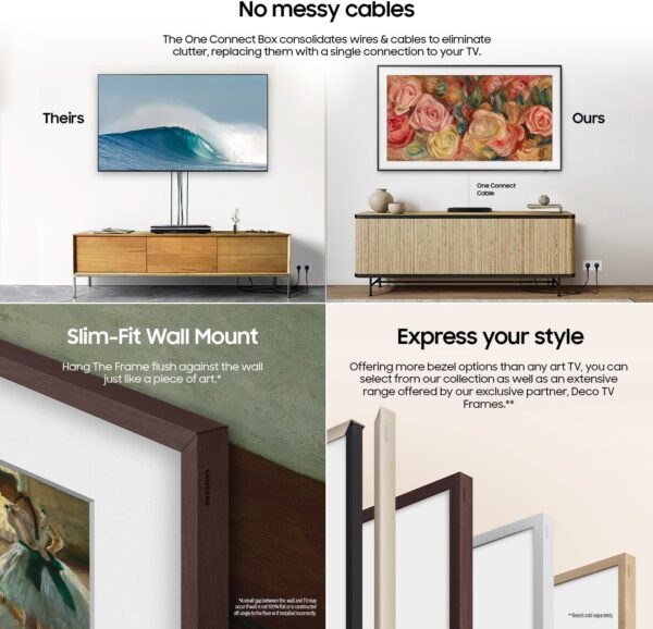 SAMSUNG 55-Inch Class QLED 4K LS03D The Frame Series Quantum HDR Smart TV w/ Dolby Atmos, Art Mode, Anti-Reflection, Customizable Frame, Slim Fit Wall Mount with Alexa Built-In (QN55LS03D, 2024 Model) - Image 5