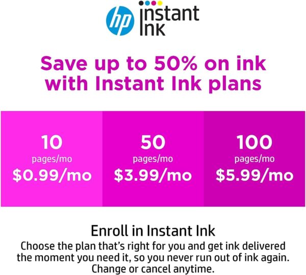 HP DeskJet 3755 Compact All-in-One Wireless Printer, HP Instant Ink, Works with Alexa - Stone Accent (J9V91A) - Image 7