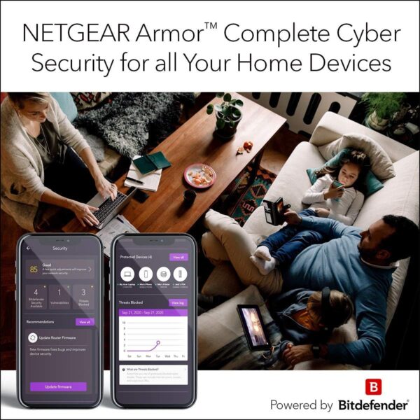 NETGEAR Nighthawk 5-Stream AX5 WiFi 6 Router (RAX43) AX4200 Wireless Speed (Up to 4.2 Gbps) | 2,000 sq. ft. Coverage (Renewed) - Image 7