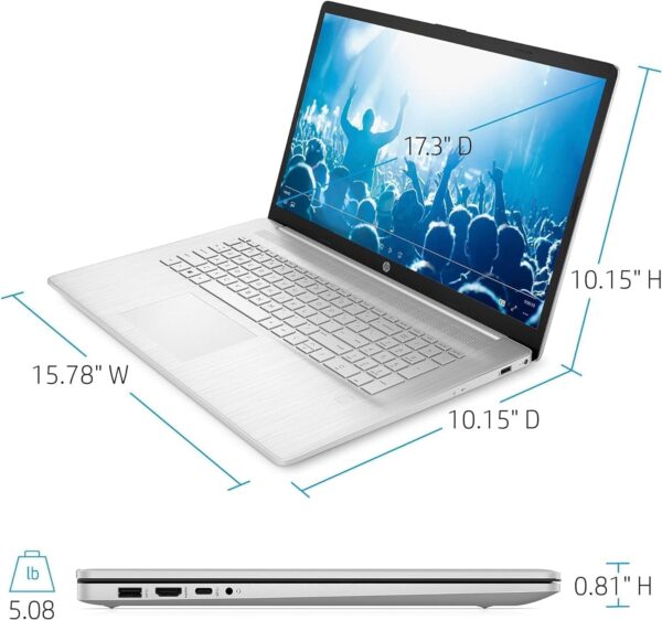 HP 17 inch Laptop for Business and Students, 17.3" FHD Display, AMD Ryzen 5 5500U(Beat i7-11370H), 16GB RAM, 1TB SSD, Fingerprint Reader, WiFi, HDMI, USB-C, Webcam, Win11, BWE Accessories - Image 7