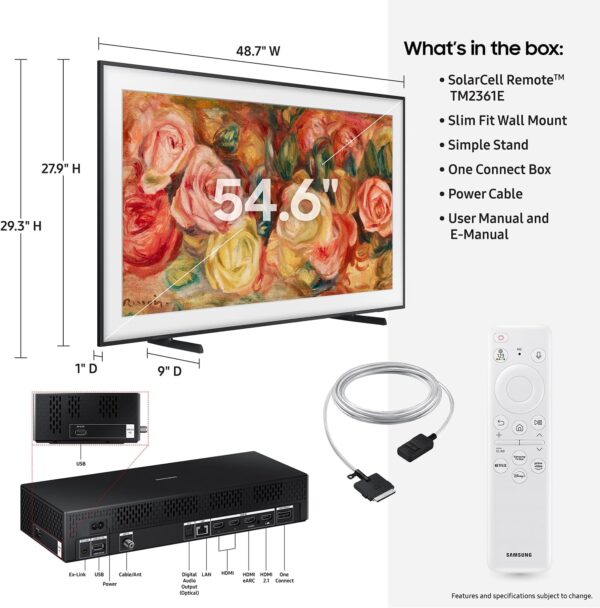 SAMSUNG 55-Inch Class QLED 4K LS03D The Frame Series Quantum HDR Smart TV w/ Dolby Atmos, Art Mode, Anti-Reflection, Customizable Frame, Slim Fit Wall Mount with Alexa Built-In (QN55LS03D, 2024 Model) - Image 2