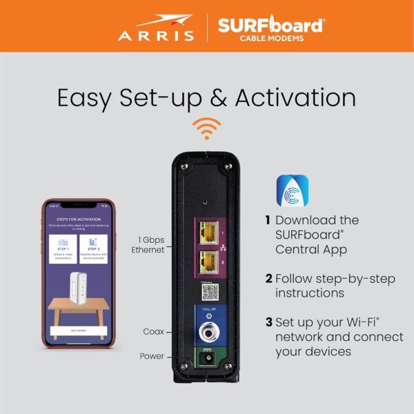 ARRIS (SBG10) - Cable Modem Router Combo - Fast DOCSIS 3.0 16 x 4 Gigabit & AC1600 WiFi, For Comcast Xfinity, Cox, Spectrum, 400 Mbps Max Internet Speeds - Image 6