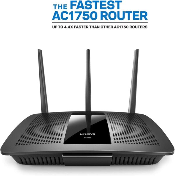 Linksys EA7300 Max-Stream AC1750 Dual-Band Wi-Fi Router, Gigabit Ethernet Ports, 1,500 square-foot Range, 10 Devices, MU-MIMO (Black) - Image 6