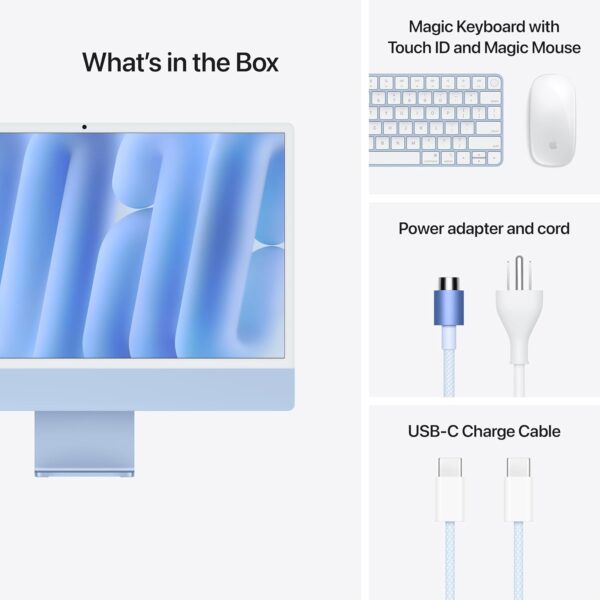 Apple 2024 iMac All-in-One Desktop Computer with M4 chip with 10-core CPU and 10-core GPU Built for Apple Intelligence, 24-inch Retina Display, 16GB Unified Memory, 512GB SSD Storage; Blue - Image 6