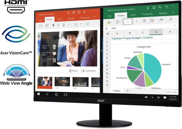 Acer 21.5 Inch Full HD (1920 x 1080) IPS Ultra-Thin Zero Frame Computer Monitor (HDMI & VGA Port), SB220Q bi - Image 3