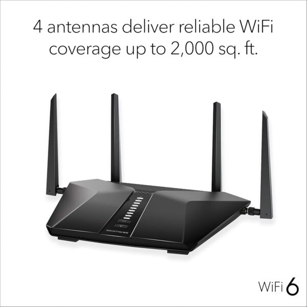 Netgear NETGEAR RAX50-100NAR Nighthawk 6-Stream AX5400 WiFi 6 Router, Black (Renewed) - Image 6