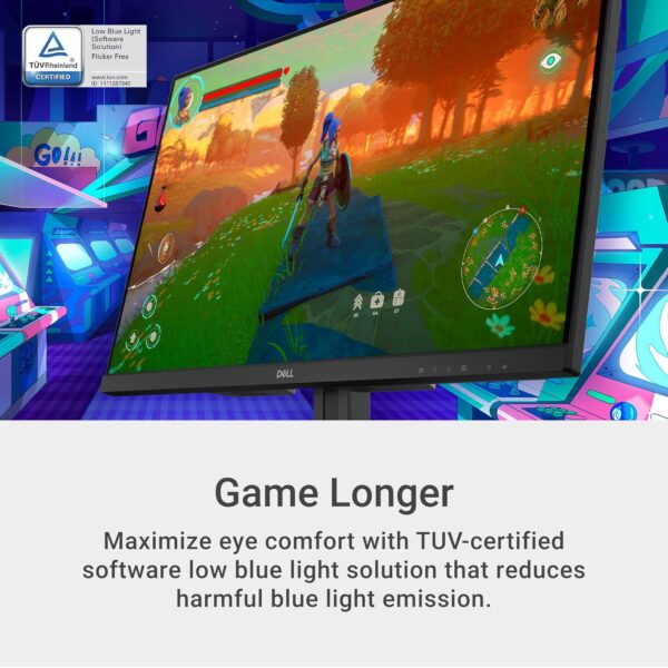 Dell G2725D Gaming Monitor - 27-inch QHD (2560x1440) up to 180 Hz, 2ms Response time, 99% RGB Display, DisplayPort/HDMI Connectivity, AMD FreeSync, Comfortview, Tilt Adjustable - Black - Image 6