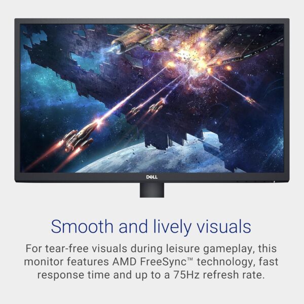 Dell SE2422HX Monitor - 24 inch FHD (1920 x 1080) 169 Ratio with Comfortview (TUV-Certified), 75Hz Refresh Rate, 16.7 Million Colors, Anti-Glare Screen with 3H Hardness, AMD FreeSync- Black - Image 6