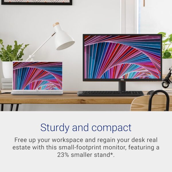 Dell SE2422HX Monitor - 24 inch FHD (1920 x 1080) 169 Ratio with Comfortview (TUV-Certified), 75Hz Refresh Rate, 16.7 Million Colors, Anti-Glare Screen with 3H Hardness, AMD FreeSync- Black - Image 3