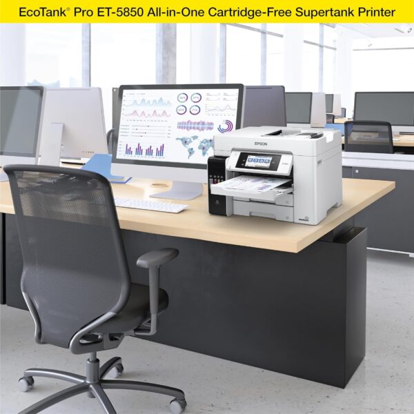 Epson EcoTank Pro ET-5850 Wireless Color All-in-One Supertank Printer with Scanner, Copier, Fax and Ethernet, White - Image 6
