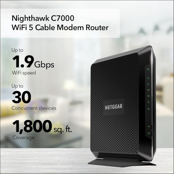 NETGEAR Nighthawk Modem Router Combo C7000-Compatible with Cable Providers Including Xfinity by Comcast, Spectrum, Cox,Plans Up to 800Mbps | AC1900 WiFi Speed | DOCSIS 3.0 - Image 2