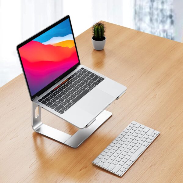 BESIGN LS03 Aluminum Laptop Stand, Ergonomic Detachable Computer Stand, Riser Holder Notebook Stand Compatible with Air, Pro, Dell, HP, Lenovo More 10-15.6" Laptops, Silver - Image 2