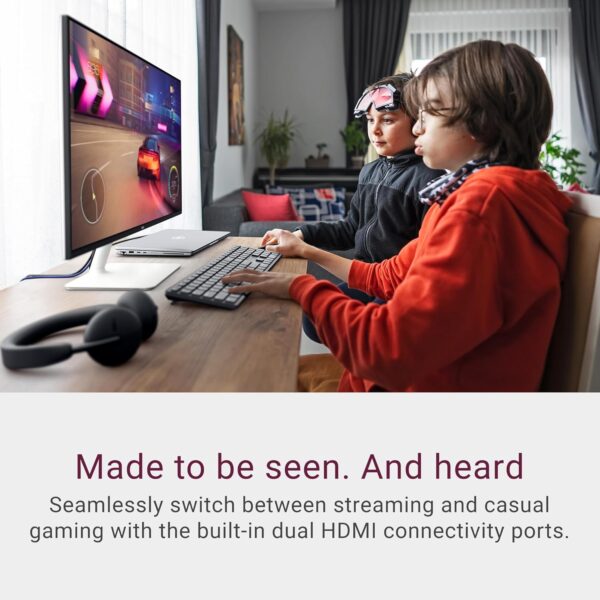 Dell S2425HS Monitor - 23.8 Inch, FHD (1920x1080) Display, 100Hz Refresh Rate 15001 Contrast Ratio, TÜV Rheinland Eye Comfort 4 Star, Integrated 2x5W Speaker, Height/Tilt/Swivel/Pivot - Ash White - Image 3