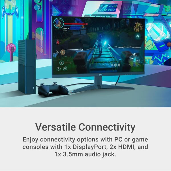 Dell G2725D Gaming Monitor - 27-inch QHD (2560x1440) up to 180 Hz, 2ms Response time, 99% RGB Display, DisplayPort/HDMI Connectivity, AMD FreeSync, Comfortview, Tilt Adjustable - Black - Image 7