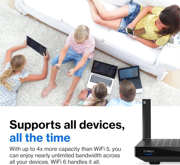 Linksys Hydra Pro 6 Mesh WiFi 6 Router - WiFi Extender Replacement - MR5500-AMZ - Mesh WiFi Router for Wireless Internet - WiFi Mesh Wireless Router - Mesh Router Connect to 30+ Devices 2,700 Sq Ft - Image 5