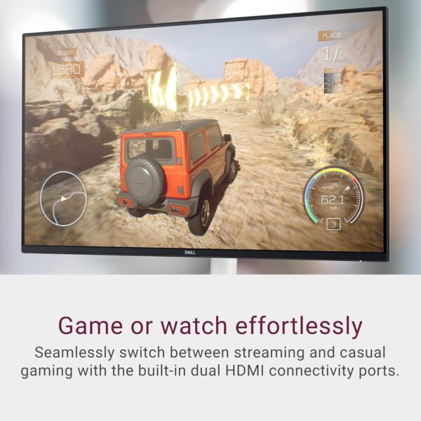 Dell S2425HS Monitor - 23.8 Inch, FHD (1920x1080) Display, 100Hz Refresh Rate 15001 Contrast Ratio, TÜV Rheinland Eye Comfort 4 Star, Integrated 2x5W Speaker, Height/Tilt/Swivel/Pivot - Ash White - Image 6