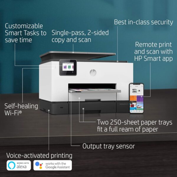 HP Officejet Pro 9020 All-in-One Colour Inkjet Printer 1MR78A USB Wireless (Renewed) - Image 2