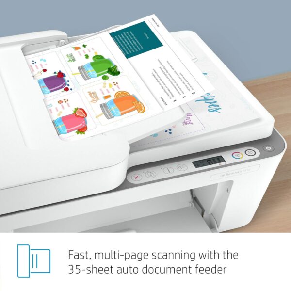 HP DeskJet 4155e Wireless Color Inkjet Printer, Print, scan, copy, Easy setup, Mobile printing, Best-for home, 3 months of Instant Ink included,white - Image 5