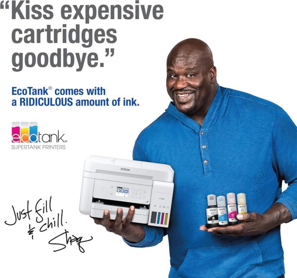 Epson EcoTank ET-3760 Wireless Color All-in-One Cartridge-Free Supertank Printer with Scanner, Copier and Ethernet, Regular - Image 2